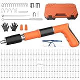 Pistola de Clavos para Hormigón, Clavadora para Hormigón, Pistola de Clavos Manual, 5 Velocidades Pistolas Neumáticas para Acero y Hormigón, Pistolas de Clavos, con Guantes y Gafas, Caja de