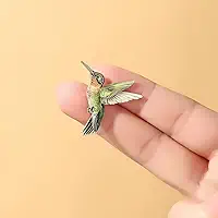 Broche esmaltado de beija-flor verde, joia de broche de lapela de pássaro fofo, emblema decorativo de liga de zinco para mulheres e homens, broche de animal vintage para jaquetas, suéteres, cachecóis
