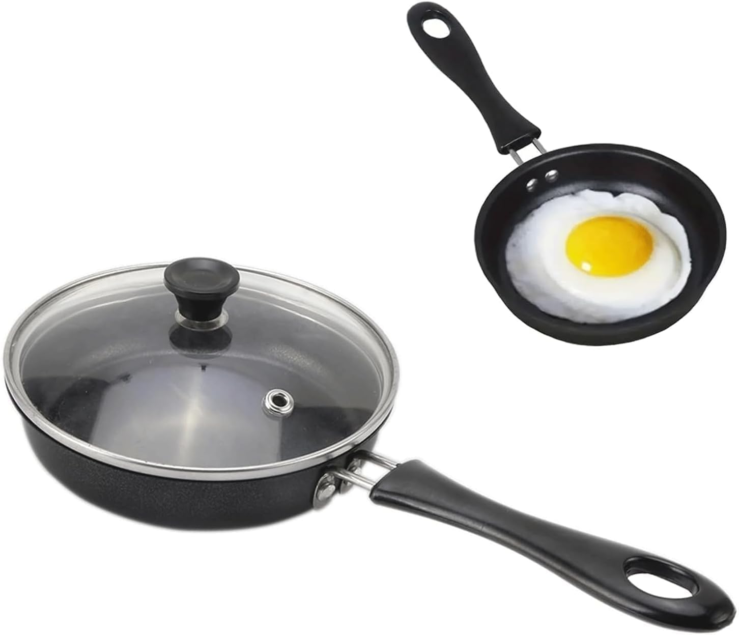 FBBEVWBK Small Frying Pan, Mini Frying Pans for One Egg, 12cm Non-Stick Fryings Pan, Egg Fryings Pans, Portable Camping Cooking Omelet Pan for Gas Stove Induction Hob