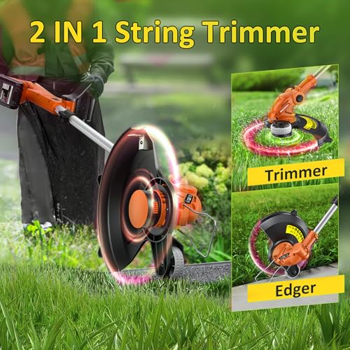 image for JAGROM Electric String Trimmer Cordless with 2x2.0Ah Battery, 20V Batt