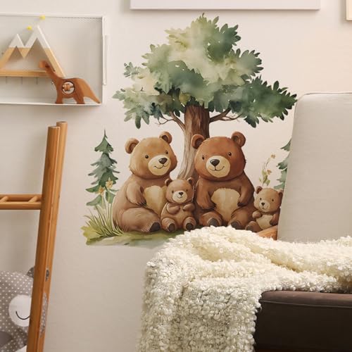 Vinilo decorativo adhesivo de oso para pared, impermeable miniatura 6