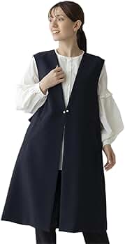 【SONO NAVY】バックフリルロングジレ Sono - 日本製 sono ネイビー バックフリルロングジレの通販 by