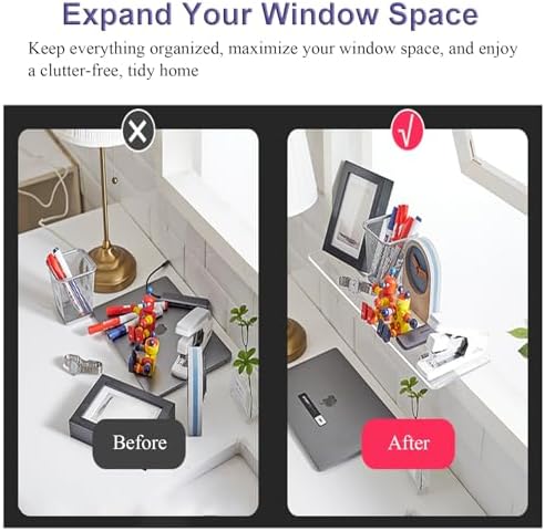 Window Sill Extender for Plants - Waterproof Plastic Shelf, Modern Minimalist Design, Perfect for Home Decor and Indoor Plant Display, Space-Saving Solution.