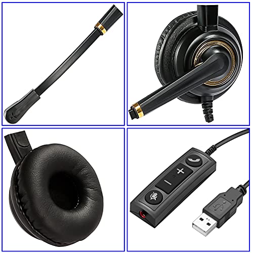 Kemeile Usb Headset/3.5Mm Computer Headset With Mic Noise Cancelling And Volume Controls, Pc Headset With Voice Recognition Microphone Works For Teams Business Skype Zoom Dragon Online Course Etc #TOP5