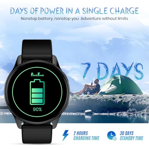 Image of PunnkFunnk Active 2 Smartwatch with 1.39 inch HD Round Display, Bluetooth Calling, Heart Rate & SPO₂ Monitor, 100+ Sports Modes, IP67, Long Battery Life for Men & Women (Black)