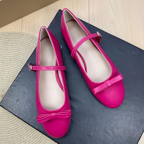 SAILING LU Women's Bow-Knot Round Toe Ballet Flats Dressy Comfort Flat Shoes Wedding Party Flats Mary Jane Shoes2