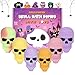 Palline da bagno per bambini con sorpresa, 6 colori a forma di scheletro di Halloween con giocattoli all'interno, regali di Halloween per bambini, ragazzi, ragazze e donne immagine