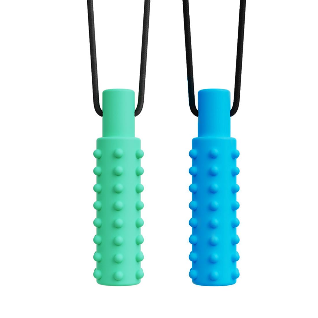 QEDBOJE 2 pcs Sensory Kauen Halskette, Langlebiges und starkes Silikon-Kauspielzeug, Kaukette für Jungen und Mädchen