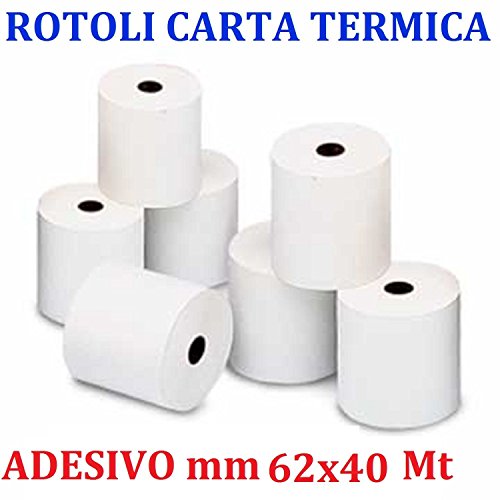 CONFEZIONE 48 ROTOLI TERMICI ADESIVI mm 62X40 MT