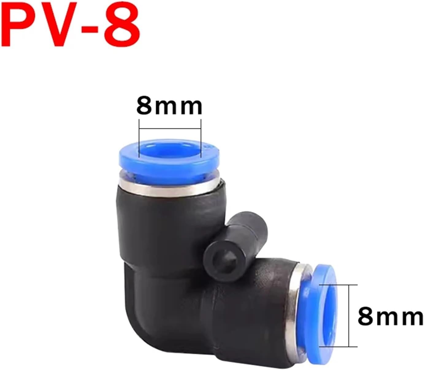 20/50 PCS PV Degree Elbow Pneumatic Quick Fitting Plastic 4mm 6mm 8mm 10mm 12mm Air Parts Pipe Push In Water Quick Connector(PV-8,50 PCS)