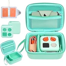YouKnow Hard Case and Silicone Cover for Yoto Mini Player, Kids Audio Music Accessory with Card Case Holder for up to 10 Cards Green