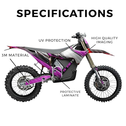 Image of Carbon Fiber Stark Varg MX 2023-2025 Graphics Kit Wrap - Grunge Stripe Magenta - Varg MX Skin - Premium 3M Vinyl Protective Wrap Decal Cover - Easy to Apply | Crafted in The USA by MightySkins