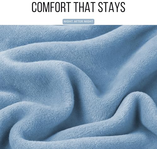 Image of BSB HOME Luxury Warm Winter Elastic Fitted Bedsheet with 2 Pillow Covers - Ultra Soft Flannel Velvet Touch, Cozy & Wrinklefree lintfree Size - 78x72+10 Inches, Aqua Blue
