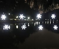 Vista 2 de Guirnalda de luces solares de Navidad para exteriores, impermeables, 30 LED, 20 pies, copos de nieve, luces de hadas de Navidad con 8 modos