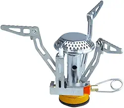 Guepardo, Mini Fogareiro Compacto, Prático em Aço Inoxidável, Portátil, Uso em Camping, Prata