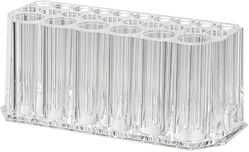KDUPUP Organizador acrílico para brochas de maquillaje, delineador de ojos, delineador de labios, organizador de lápices transparente, estuche de