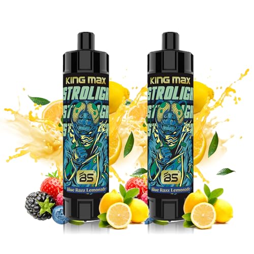 Stiik Max 電子タバコ ベイプ 使い捨て 10,000回吸引可能 禁煙 サポート持ち運び vape 爆煙 禁煙パイポ 12風味セット シーシャ 使い捨て 水蒸気タバコ ニコチンフリー (2個, ブルーラズレモネード)