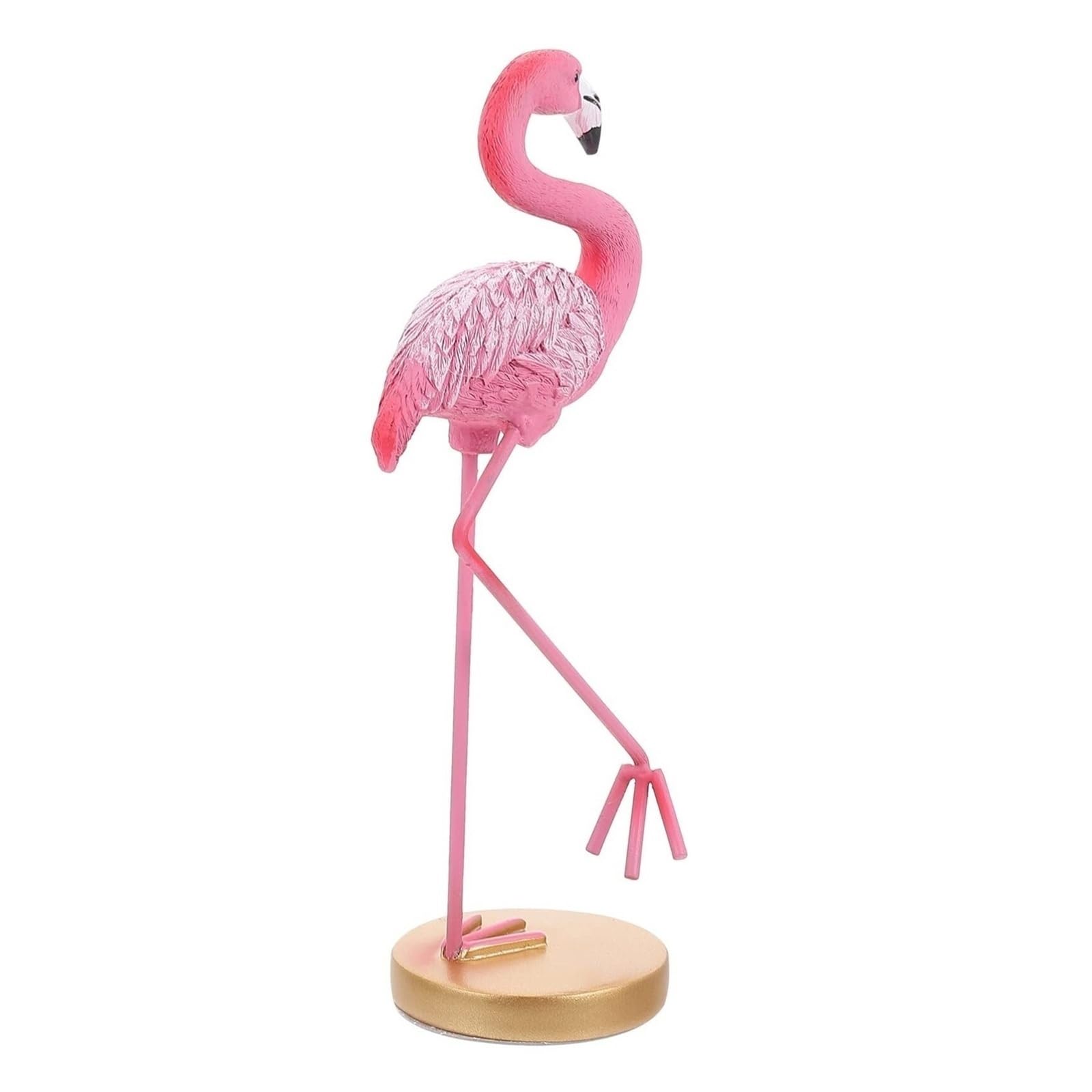 Dekoracja wnętrz żywica różowy figurka flaminga, ozdoba do domu, biura, dekoracyjna statua ptaka podstawa stołu (10x4x25,5 cm)