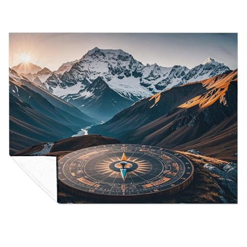 Couverture micro polaire montagne plaid doux de lit 127x152 cm - 7