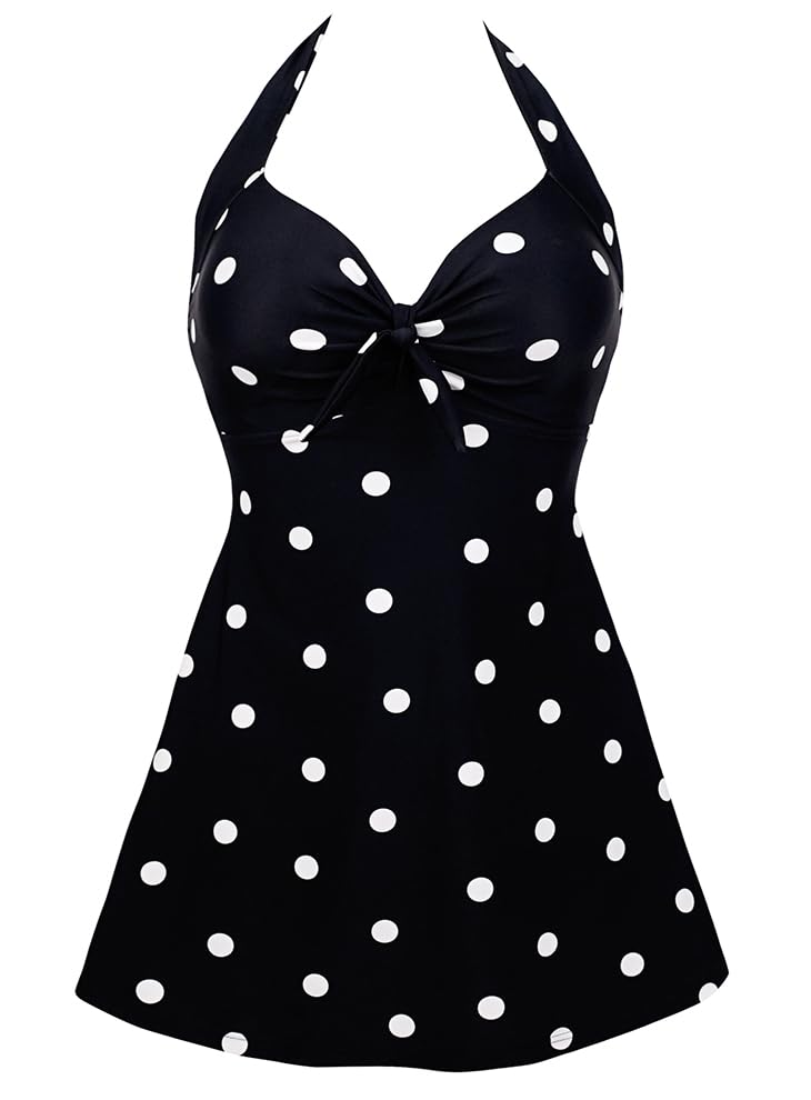 COCOSHIP Vintage Sailor Pin Up Swimsuit Retro One Piece Skirtini Cover Up Swimdress FBA
