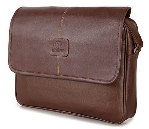 Image of The Clownfish Signature Series Synthetic leather Brown 15.6 inch Laptop bag and Tablet Bag Messenger Bag With One Year Brand Warranty