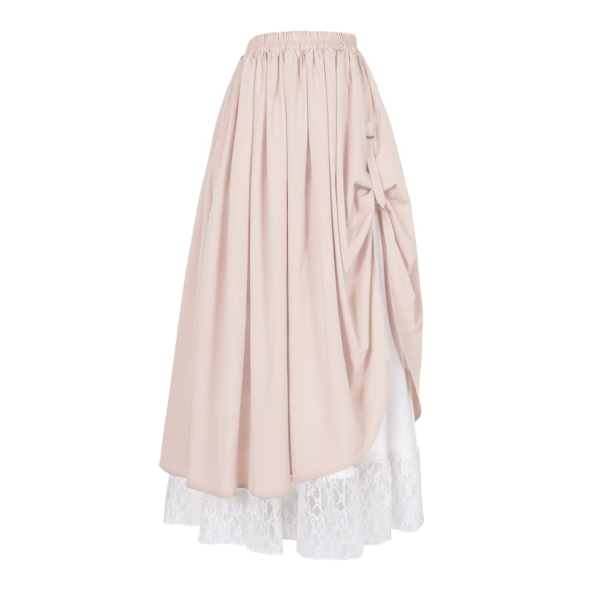 ZZEQYGWomen's Victorian Renaissance Skirt Double-Layer Long Skirts