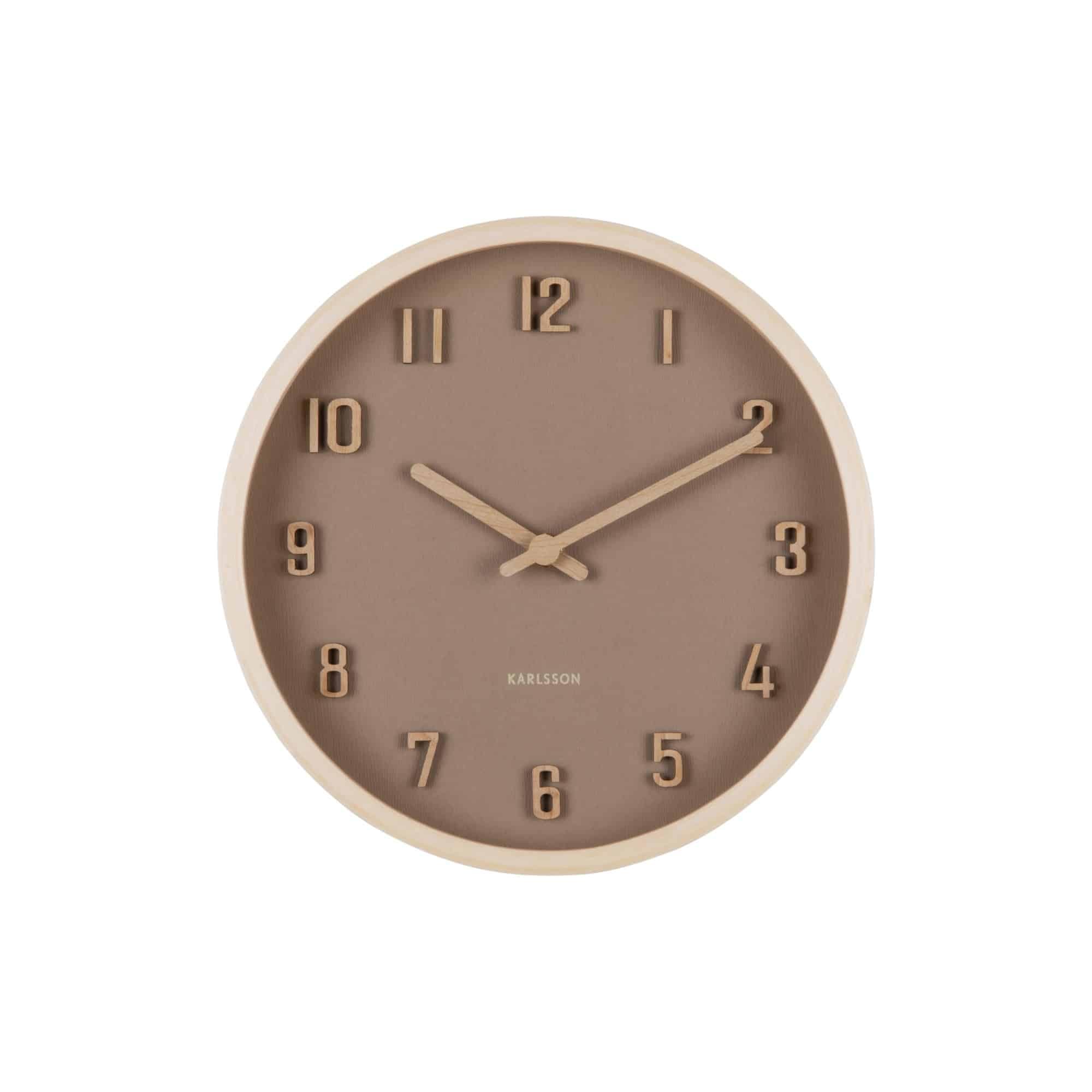 Karlsson Wanduhr Nervadura - Sanftes Braun - Ø22cm