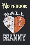  Composition, Journal Notebook: Funny Baseball Grammy Ball Grammy Softball Gifts Women 6 in x 9 in x 100 Lined and Blank Pages for Notes, To Do Lists, Notepad, Journal Gift for your beloveds