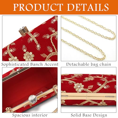 Image of LONGING TO BUY Hand Crafted Designer Box Clutch - Zari Embroidery For Women