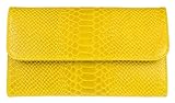 Accesorios dorados. Girly Handbags Impresión de la serpiente del ante del bolso de embrague de cuero italiano