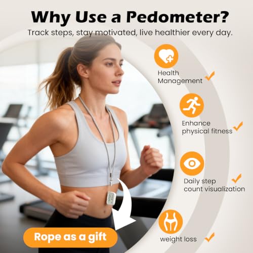 3D Pedometer for Walking, Accurate Digital Step Counter with Removable Lanyard, Fitness Tracker for Daily Activity Step & Sport Time Data-10-Step Smart Calibration - image 6