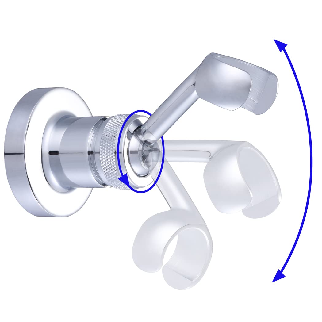 Cobbe Wall Mount Hand Held Shower Head Holder - 360 Adjtable With Tension Nut - Universal Shower Hose Fits Showerhead Holder (Chrome