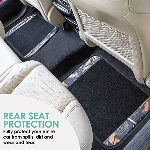 Image of FH Group Automotive Floor Mats - Universal Fit Premium Carpet Car Mats with Driver Heel Pad, Full Set for Cars, SUVs & Trucks - Camo