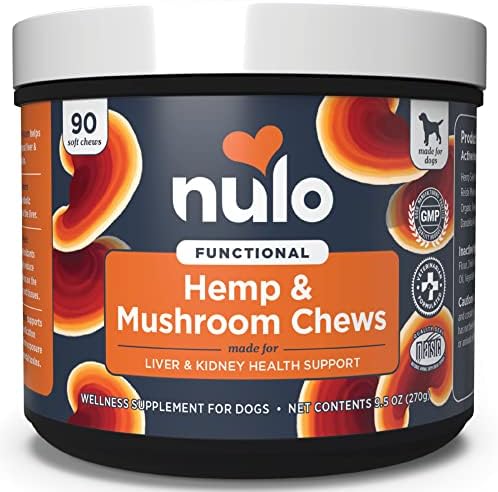 Nulo Hemp Seed & Reishi Mushroom Dog Supplement, Helps Support Healthy Liver & Kidney Functions and Promotes Calm Behavior, Contains 90 Soft Chews Nulo Hemp Seed & Reishi Mushroom Dog Supplement, Helps Support Healthy Liver & Kidney Functions and Promotes Calm Behavior, Contains 90 Soft Chews
