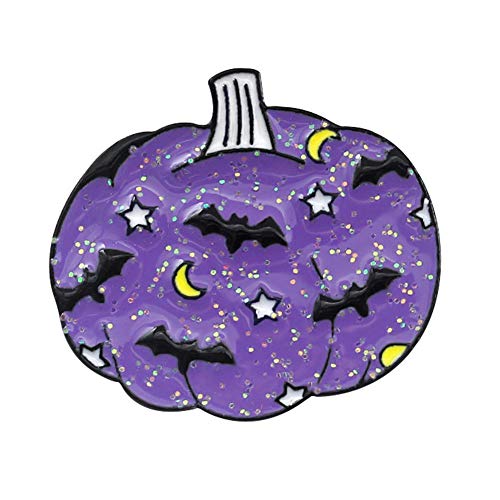 Preisvergleich Produktbild Golden Lank Halloween Kürbis Brosche Abzeichen Rucksack Pins Kleidung Accessoires Emaille Broschen Geburtstagsgeschenke Schmuck (purple)