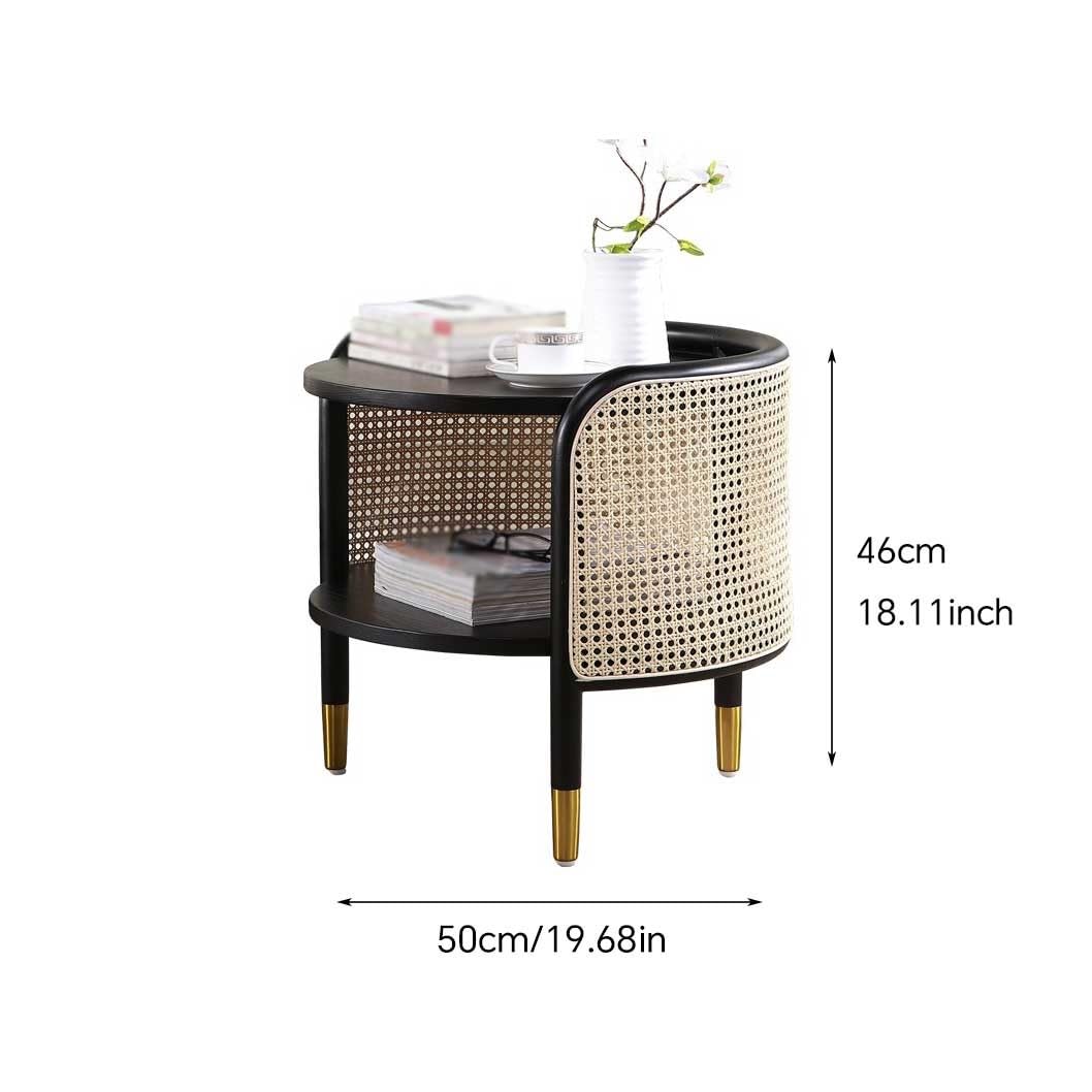eexbz Sofa Living Room Household Round Side Table Living Room Side Table Simple Rattan Coffee Table Bedroom Bedside Table Sofas for Living Room