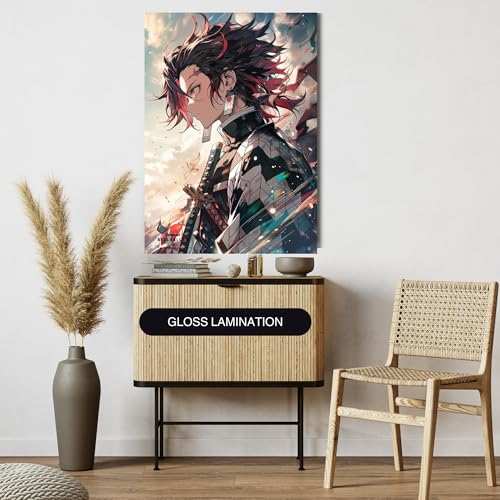 Image of Tanjiro Kamado Poster | Demon Slayer Anime - kimetsu no yaiba | Laminated | For Wall, Office and Home Decor | A3 and A4 Sizes (A4 Medium, 2)