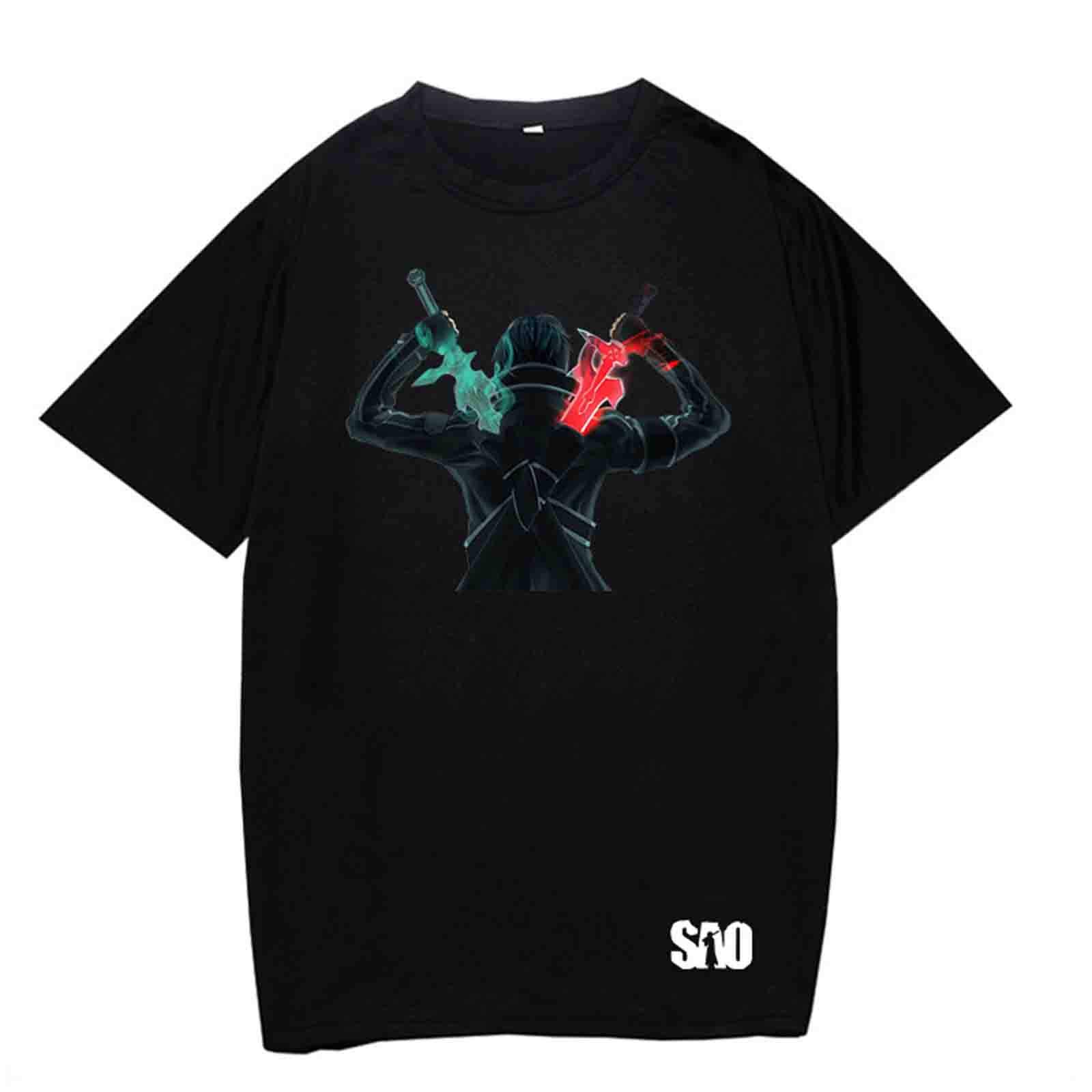 Unisex Anime Sword Art Online Long Sleeve Hoodie Kirito Short Sleeve T-Shirt Asuna Pullover SAO Sweatshirts