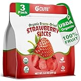 Organic Freeze Dried Strawberries Sliced, Pack of 3 (8.5 Oz Bags) | 100% Natural Dehydrated Fruit | Dry Strawberry Slices | No Sugar & Additives | Healthy Snack & Topping for Beverages or Recipes | Non-GMO, Vegan