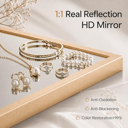 Image of 20 inchx30 inch Arched Gold Bathroom Mirror - Metal Framed with HD Shatter-Proof Glass, Wall-Mounted for Over Sink, Entryway, Living Room, Bedroom