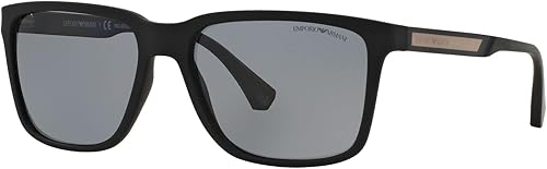 Miniatura 2 de Emporio Armani EA4047 - Gafas de sol cuadradas para hombre, goma negragris polarizada, 2.205 in, Caucho NegroGris Polarizado