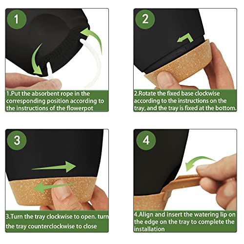 Ststech Self Watering Planters With Drainage Holes Reservoir,Nursery Planting Pot For Indoor Decor Garden Plants Succulents,Snake Plant thumb #3