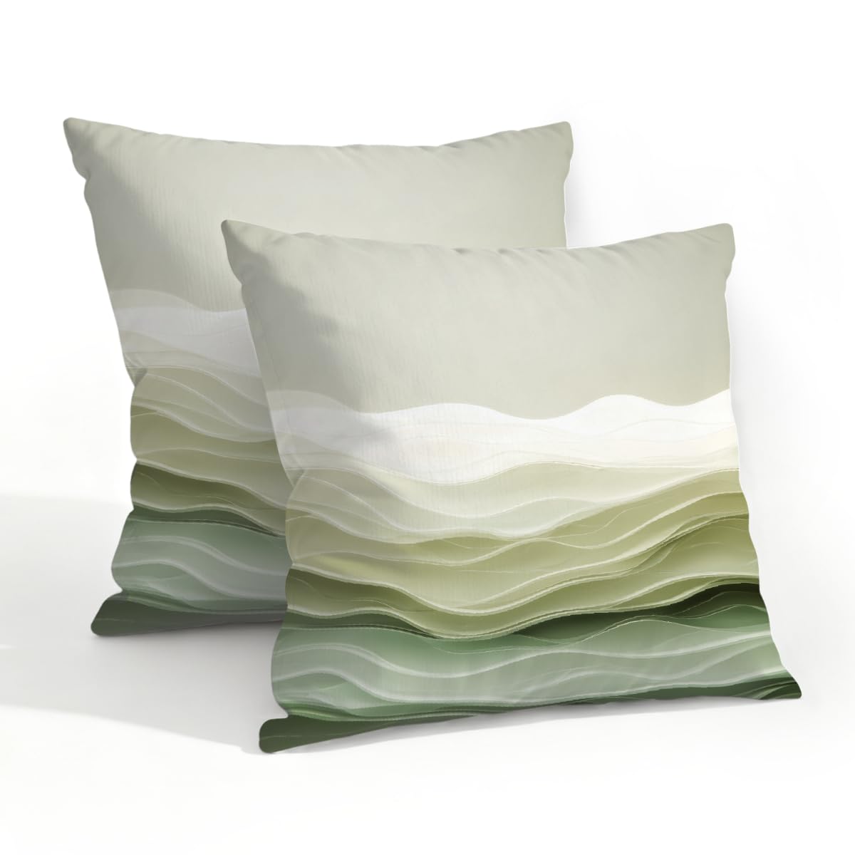 Outdoor Pillow Covers Waterproof Pillowcases 20x20in Set of 2 Abstract Ocean Wavy Lines Decorative Throw Cushion Case for Couch Sofa Garden Patio Furniture