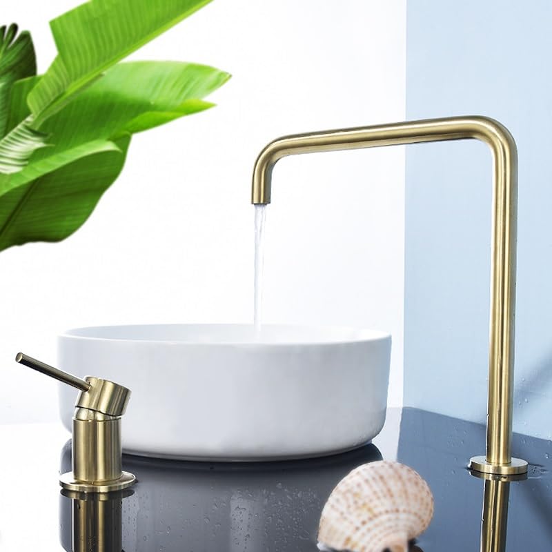 Robinet de lavabo de douche à double trou mélangeur eau chaude et froide