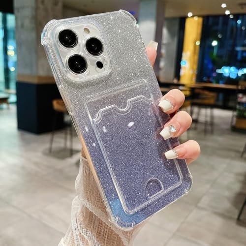 Étui portefeuille iPhone 14 Plus bleu paillettes avec coque antichoc robuste - 3
