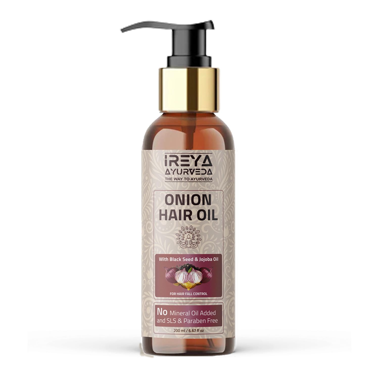Onion Hair Oil Black Seed for Hair Growth | Red onion hair oil With jojoba oil & Castor Oil 200ml | No minerals and preservatives.