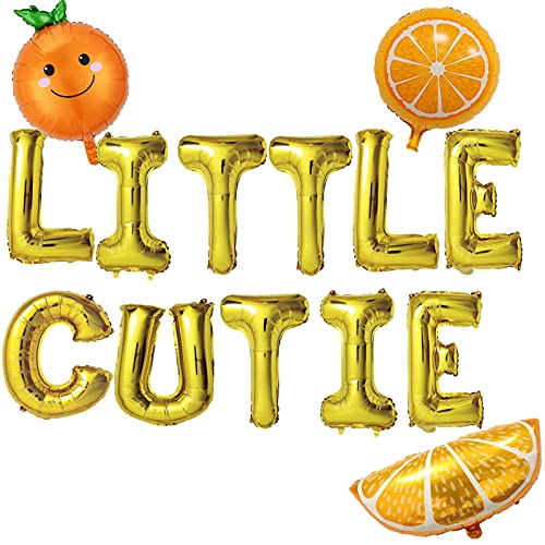 Image of Little Cutie Baby Shower Decorations Letter Citrus Lemon Balloons for Hey Cutie Birthday Party Supplies Clementine Fruit Party,Tangerine Theme Baby Shower Decors