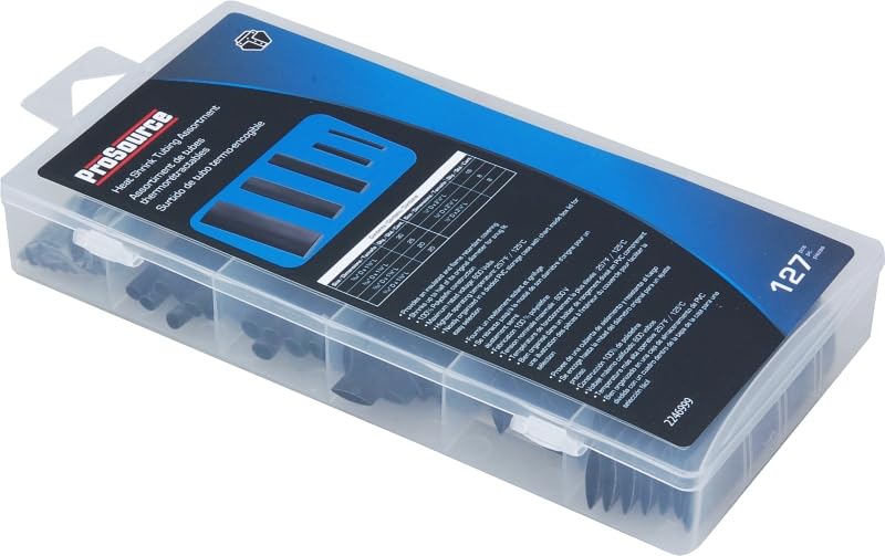 60241 Heat Shrink Tubing Assortment-Polyolefin (127 Piece), Clear
