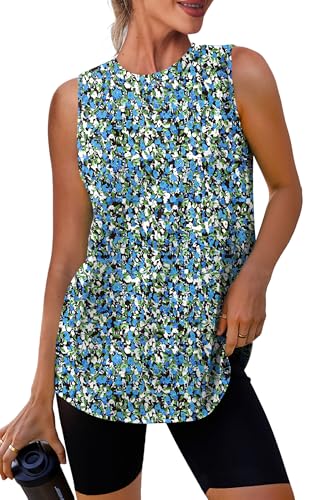 Womens Workout Tank Tops Lightweight Sleeveless Shirts for Women Loose Fit Tops for Athletic Running Tennis Yoga