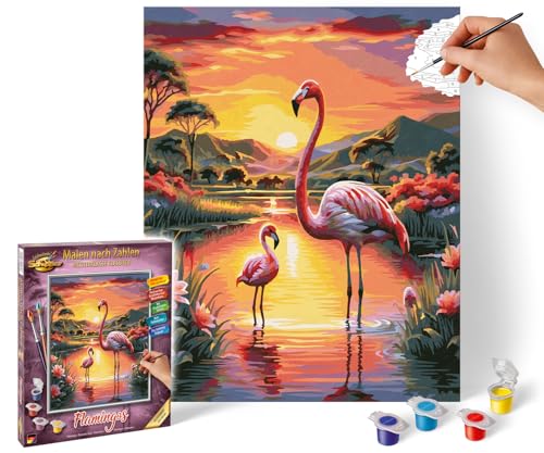 Peinture par numéros adult Schipper Flamants Roses 24x30 cm